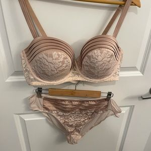 Adore Me Satin & Lace Bra & Panty